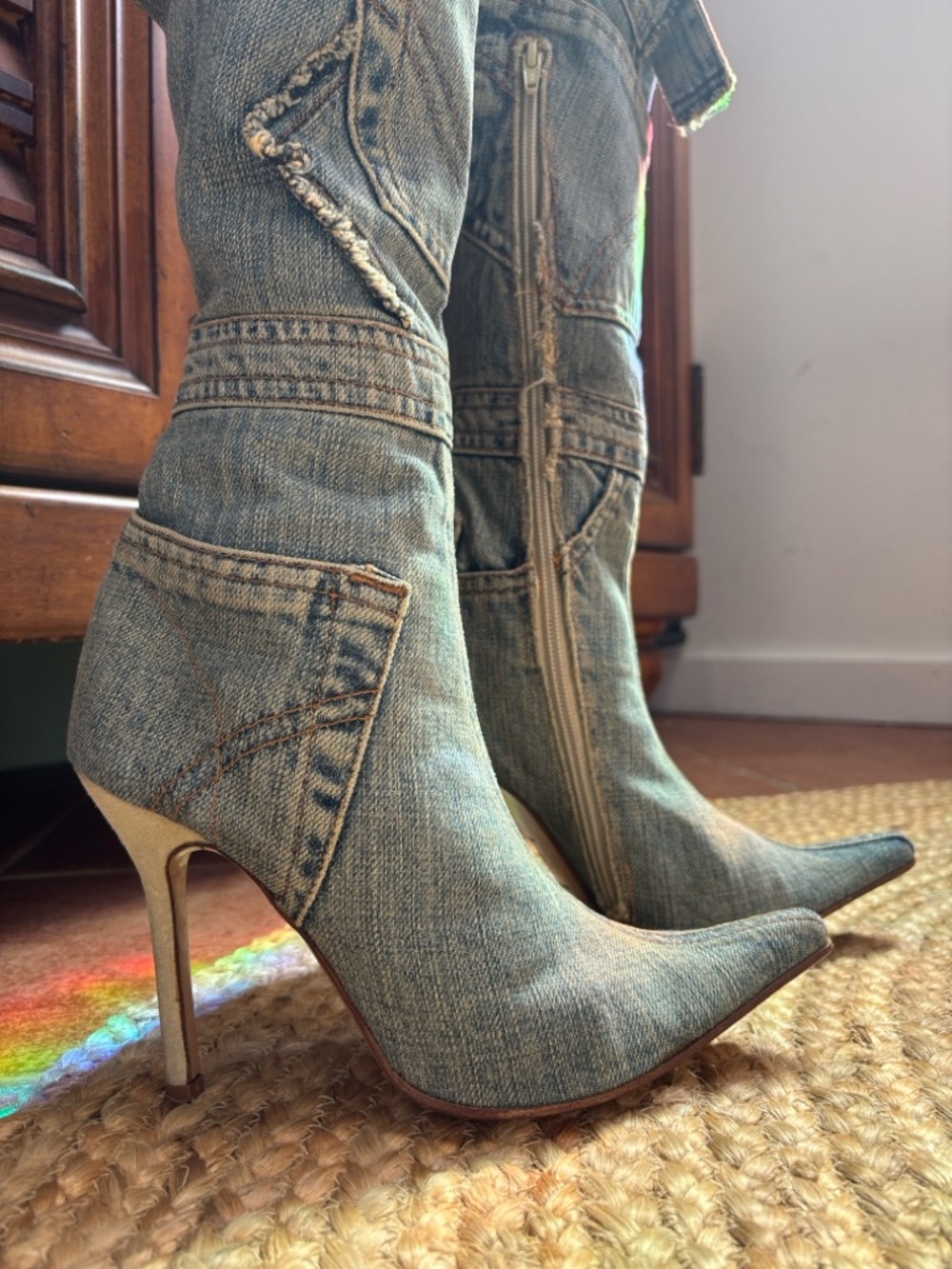 Dolce & Gabbana Denim Boots - Blue 39/9 - Picture 2 of 9